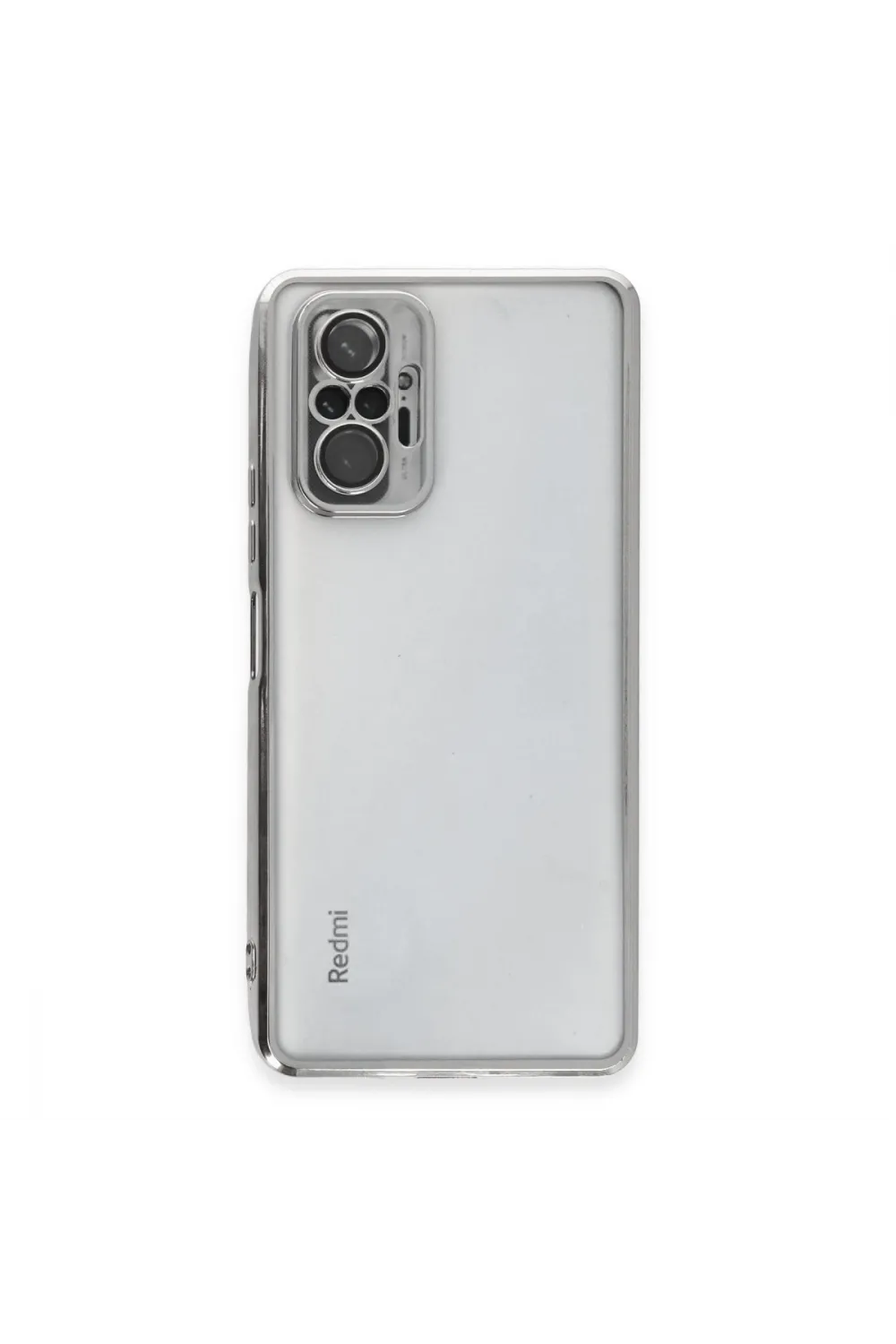 Xiaomi Redmi Note 10 Pro Kılıf Razer Lensli Silikon - Gümüş