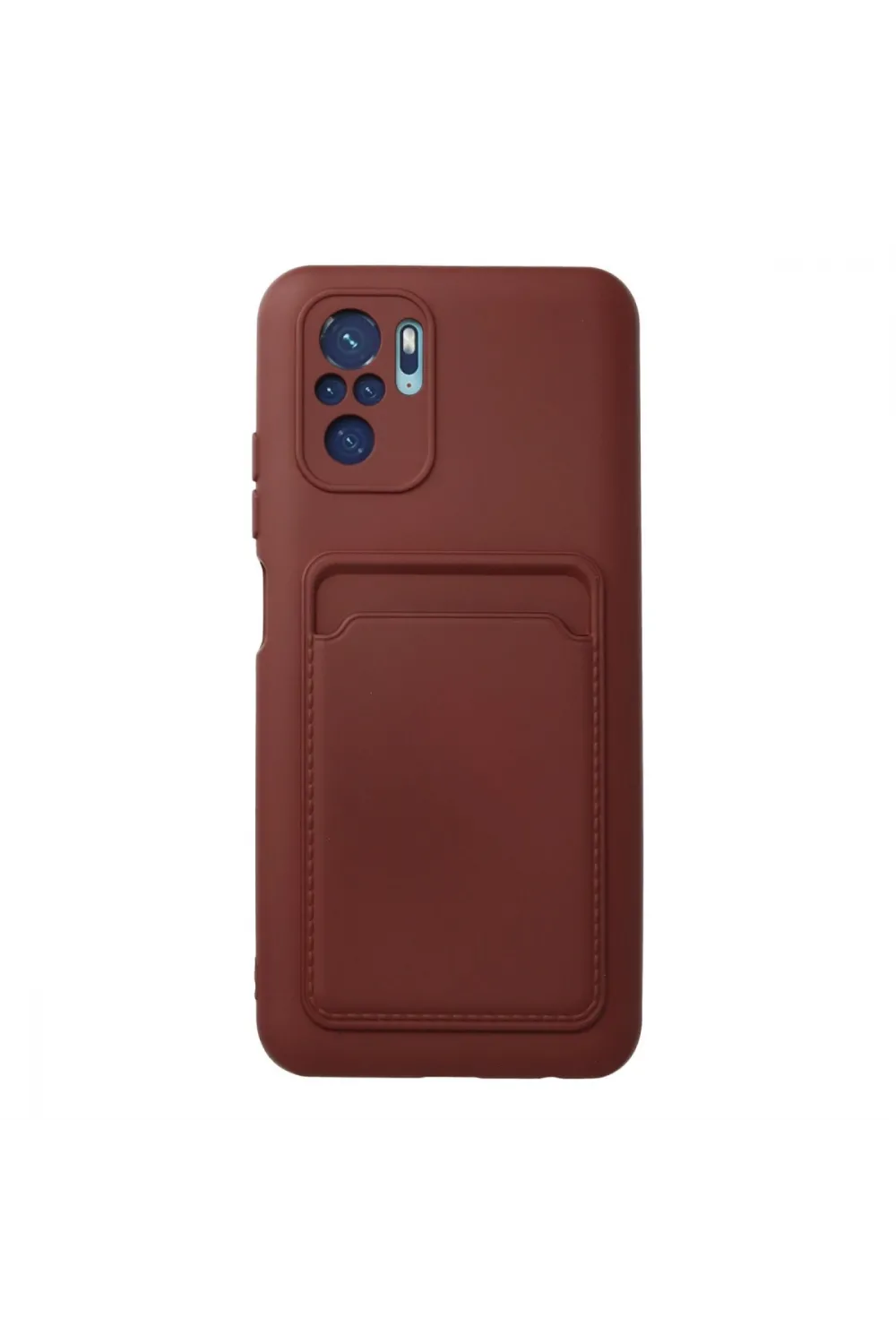 Xiaomi Redmi Note 10s Kılıf Kelvin Kartvizitli Silikon - Bordo