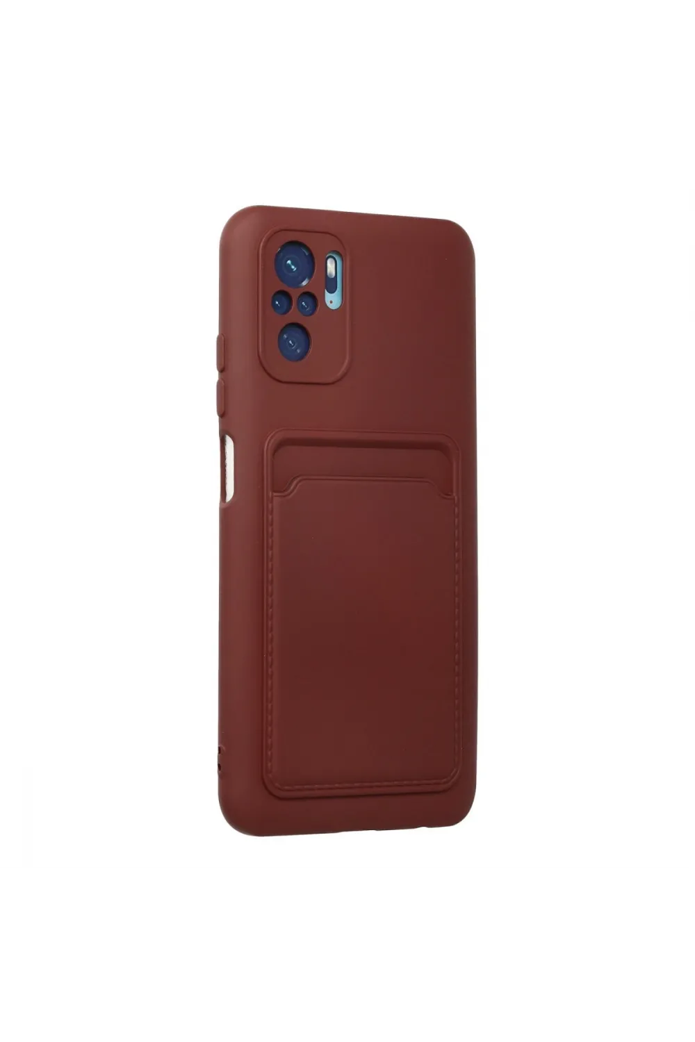 Xiaomi Redmi Note 10s Kılıf Kelvin Kartvizitli Silikon - Bordo
