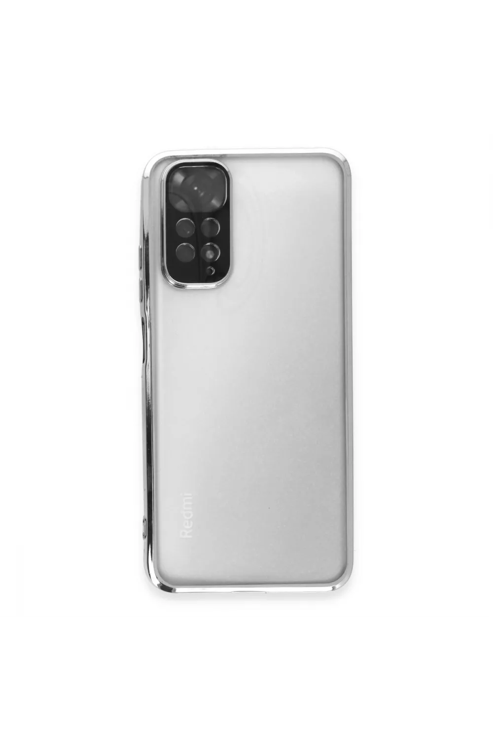 Xiaomi Redmi Note 11 Kılıf Razer Lensli Silikon - Gümüş