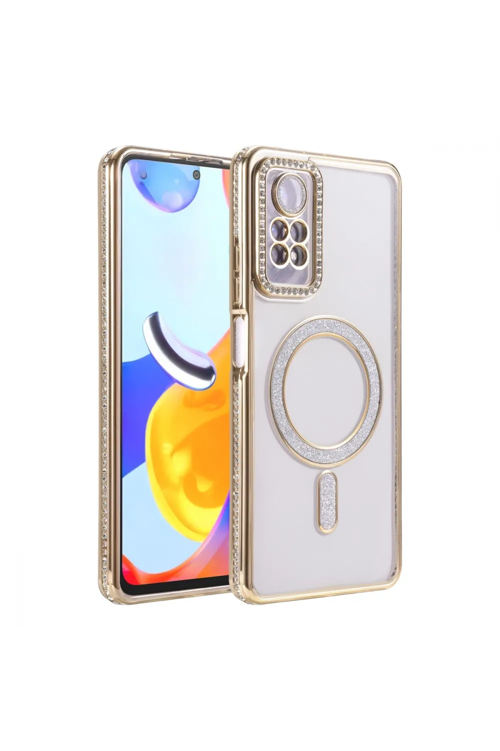 Xiaomi Redmi Note 12 Pro 4g Joke Simli Magneticsafe Kılıf - Gold