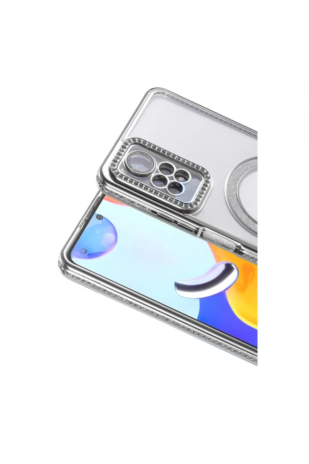 Xiaomi Redmi Note 12 Pro 4g Joke Simli Magneticsafe Kılıf - Gümüş