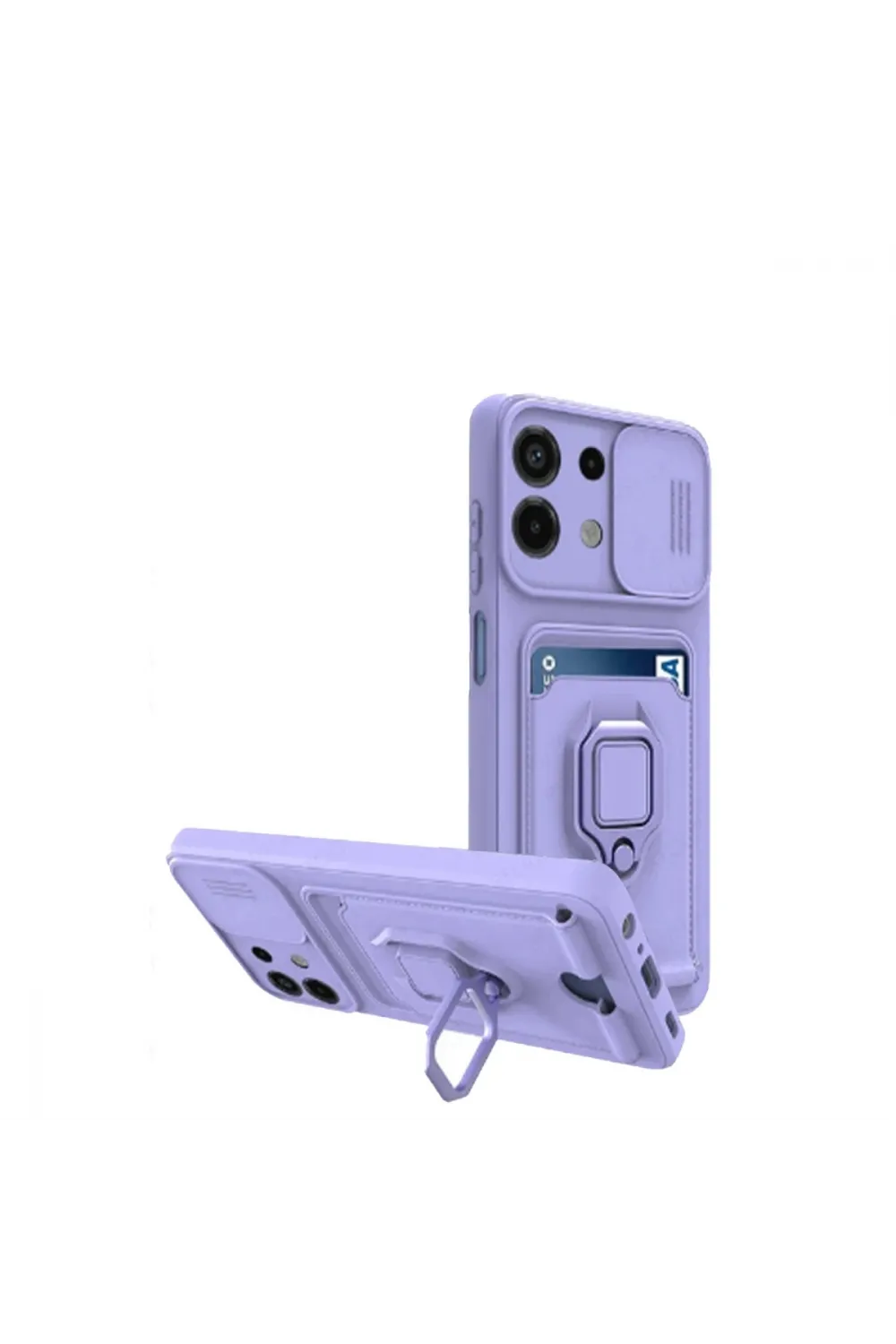 Xiaomi Redmi Note 13 4g Kılıf Zuma Kartvizitli Yüzüklü Silikon - Lila