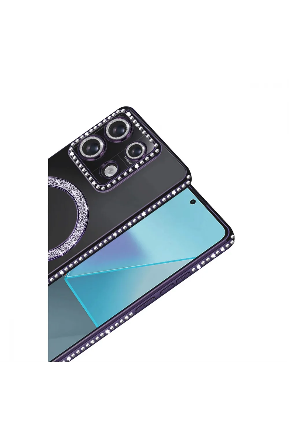 Xiaomi Redmi Note 13 Pro 4g Joke Simli Magneticsafe Kılıf - Derin Mor