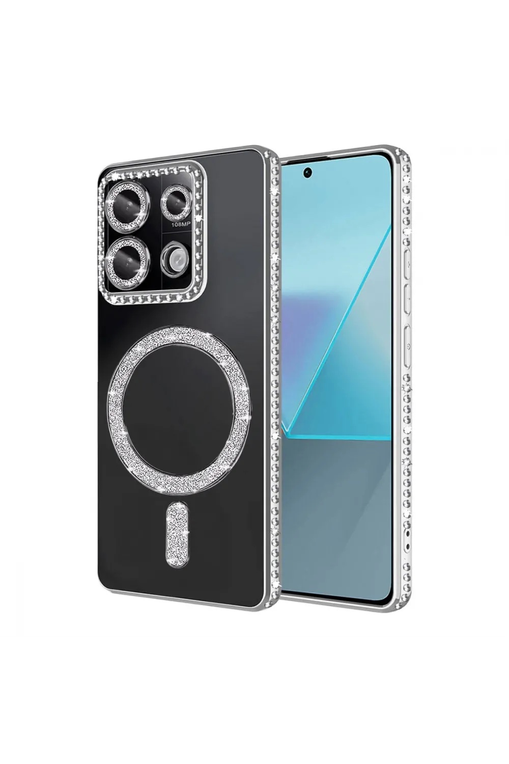 Xiaomi Redmi Note 13 Pro 4g Joke Simli Magneticsafe Kılıf - Gümüş