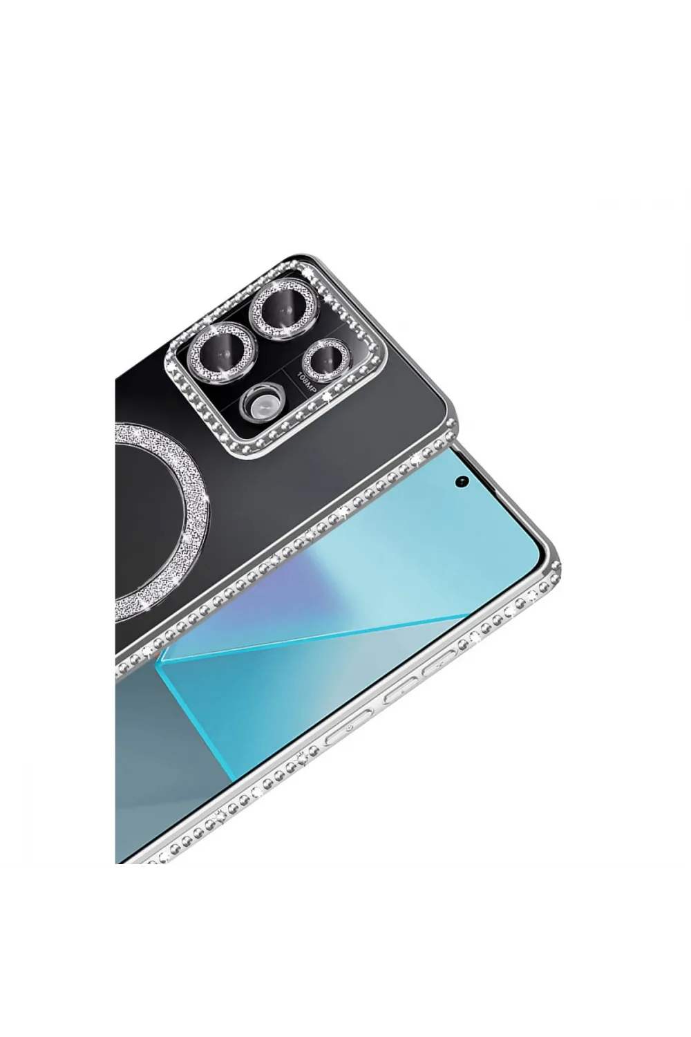 Xiaomi Redmi Note 13 Pro 4g Joke Simli Magneticsafe Kılıf - Gümüş