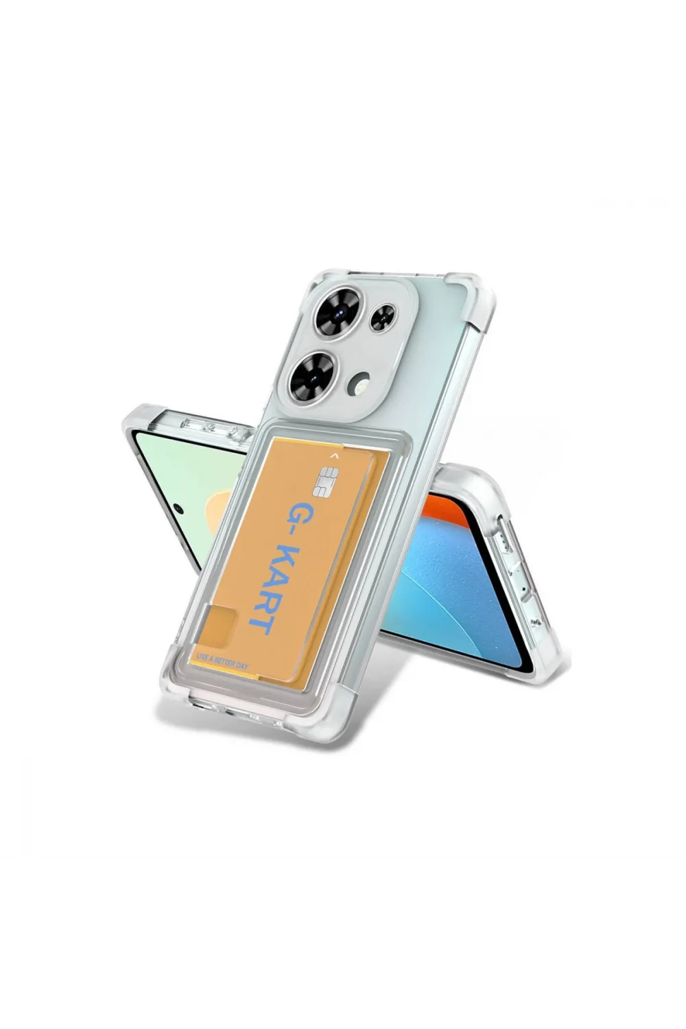 Xiaomi Redmi Note 13 Pro 4g Kılıf Kart Şeffaf Silikon - Şeffaf