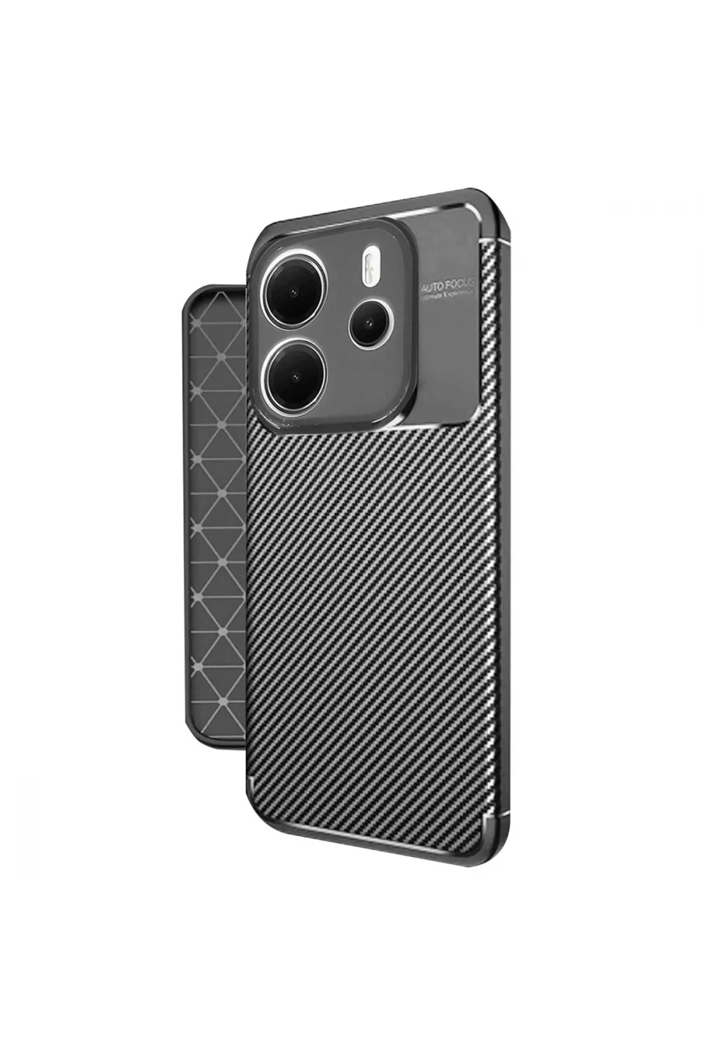 Xiaomi Redmi Note 14 4g Kılıf Auto Focus Karbon Kapak - Siyah