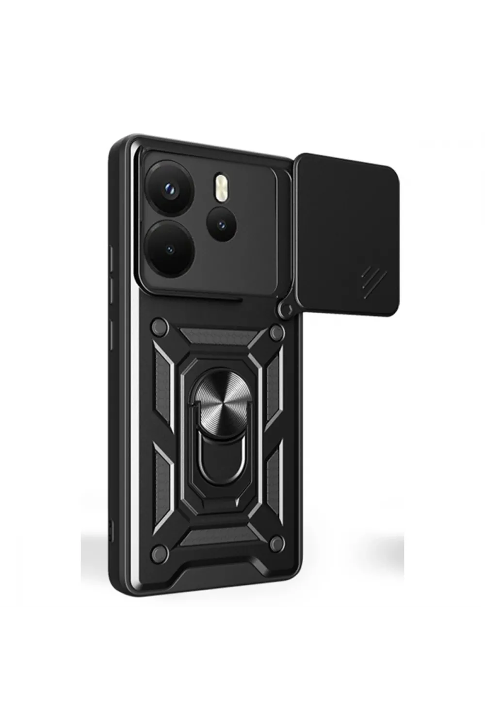 Xiaomi Redmi Note 14 4g Pars Lens Yüzüklü Silikon - Siyah
