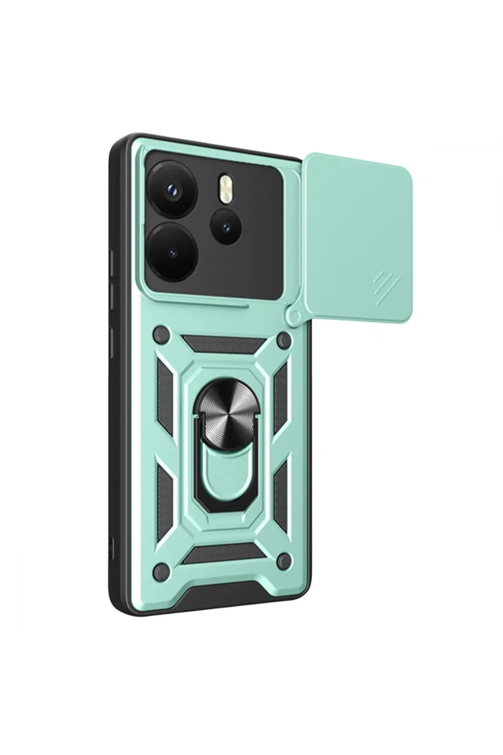 Xiaomi Redmi Note 14 4g Pars Lens Yüzüklü Silikon - Yeşil