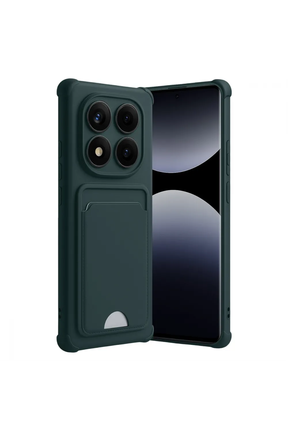 Xiaomi Redmi Note 14 Pro Plus Kelvin Kartvizitli Silikon - Koyu Yeşil