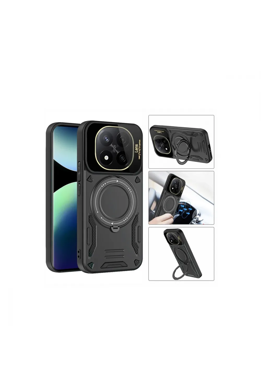 Xiaomi Redmi Note 14 Pro Plus Kılıf Joy Lens Standlı Kapak - Mor