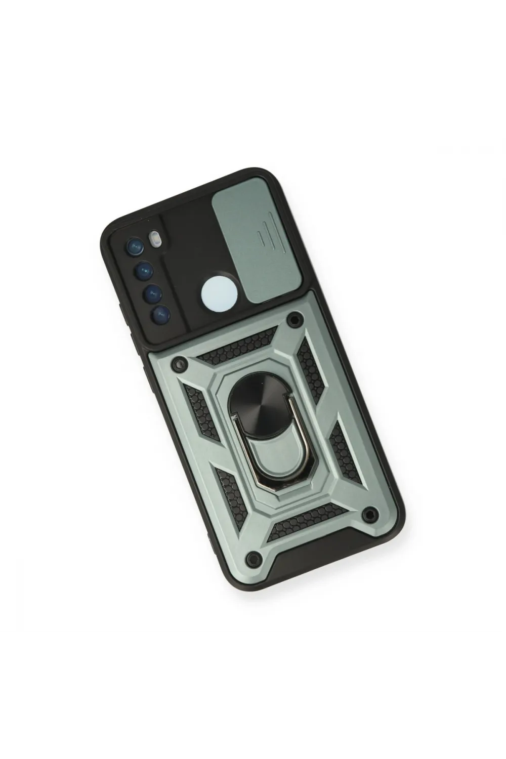 Xiaomi Redmi Note 8 Kılıf Pars Lens Yüzüklü Silikon - Yeşil