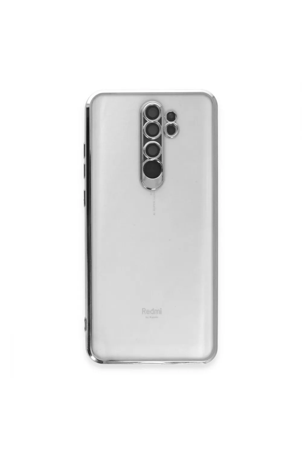 Xiaomi Redmi Note 8 Pro Kılıf Razer Lensli Silikon - Gümüş