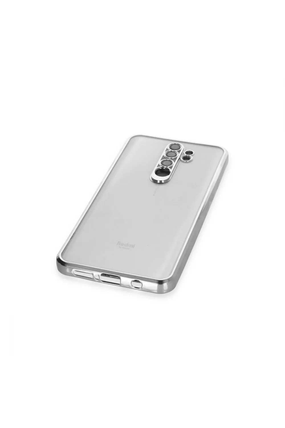 Xiaomi Redmi Note 8 Pro Kılıf Razer Lensli Silikon - Gümüş