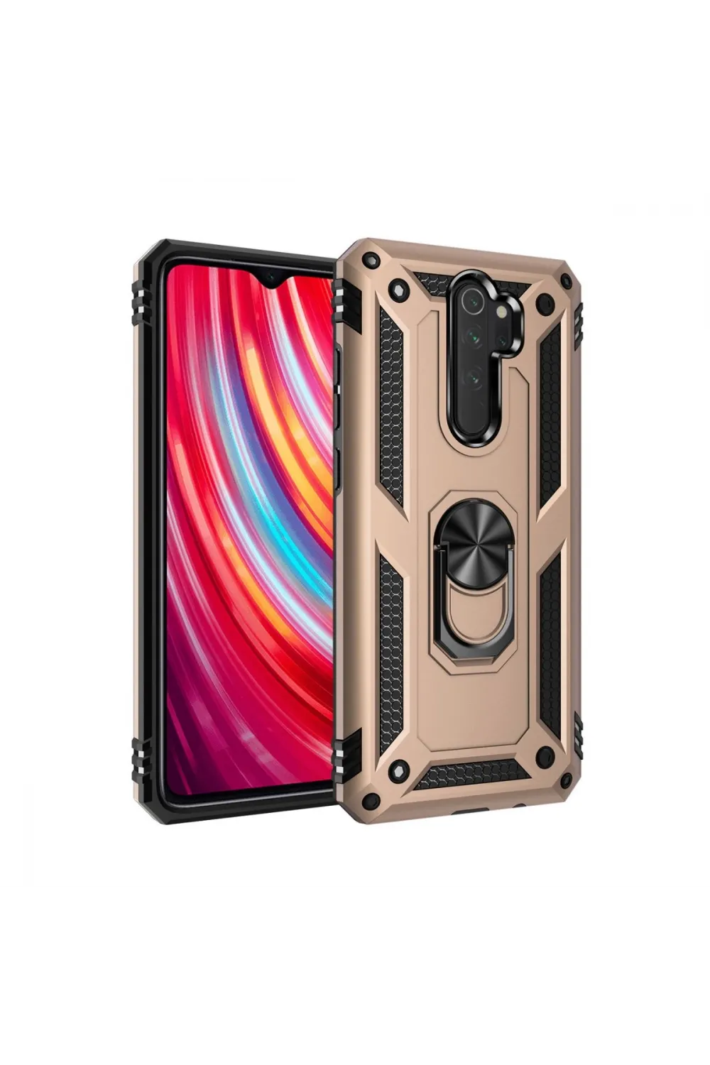 Xiaomi Redmi Note 8 Pro Kılıf Sofya Yüzüklü Silikon Kapak - Gold