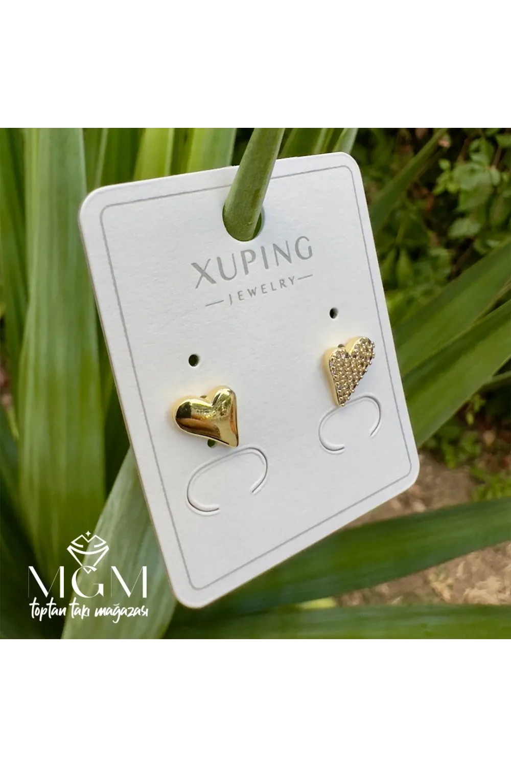 Xuping Taşlı Taşsız Kalp Küpe - Kp00202