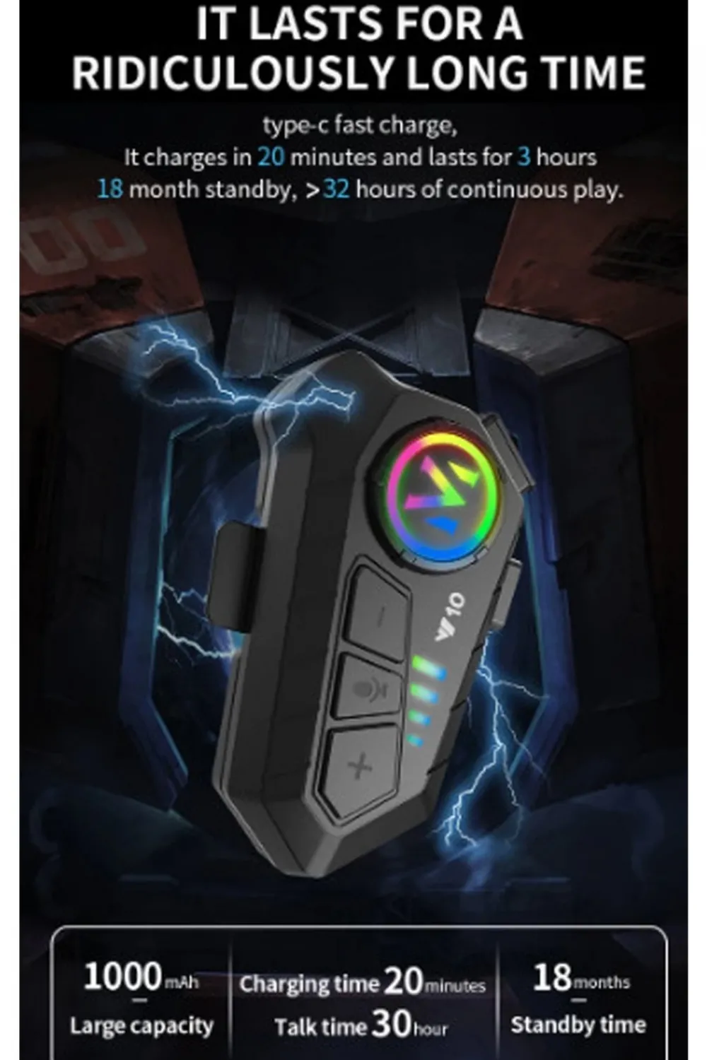 Y10 Kask Kulaklık Bluetooth Motosiklet Kulaklık 5,3 Bluetooth Intercom Motorsiklet Kulaklık