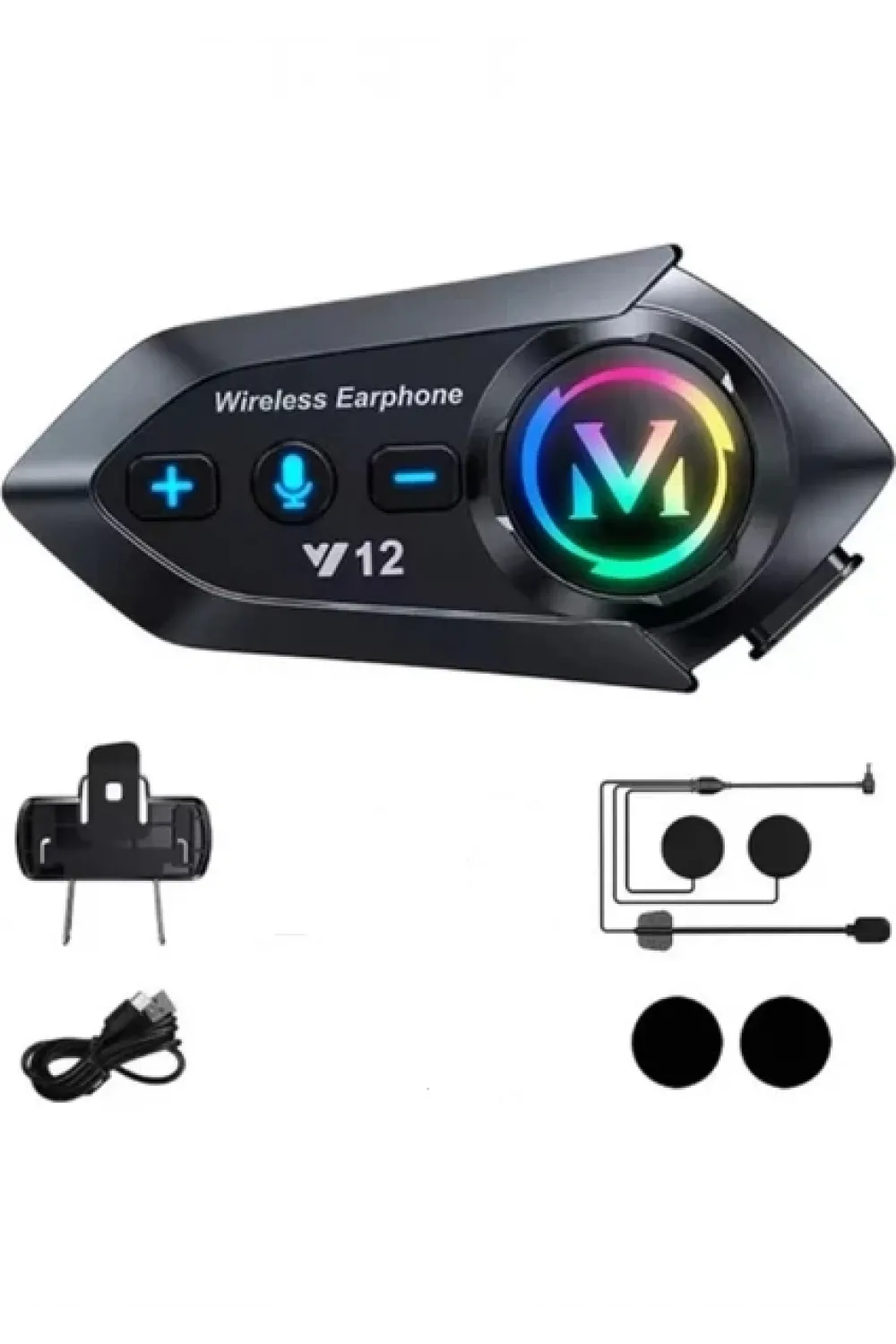 Y12  Motor Kask Kulaklık Rgb Modlu Radyolu Motosiklet Kulaklık 5.3 Bluetooth Intercom