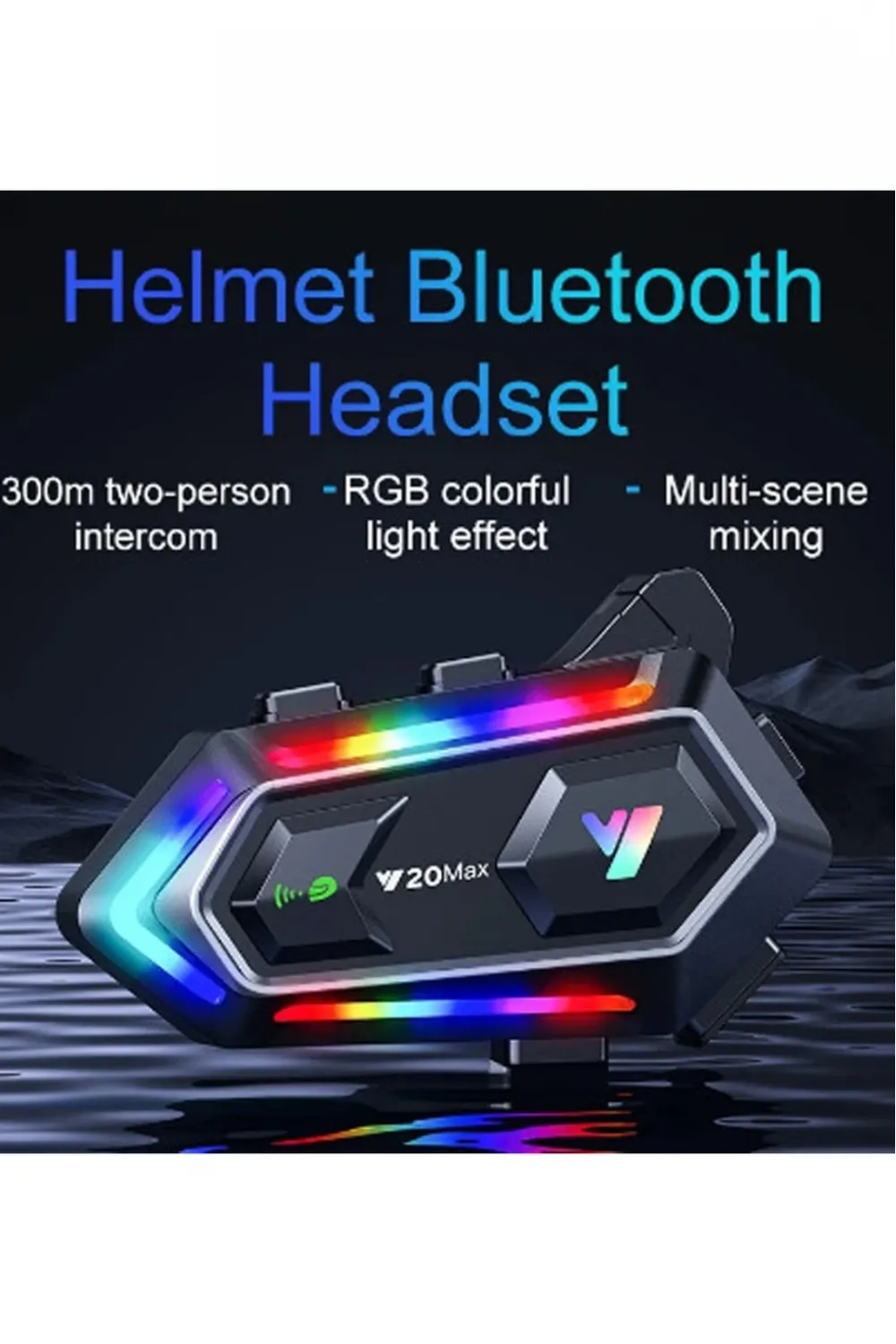 Y20 Max Motosiklet Bluetooth 5.3 Kask Intercom 2 Kişi 300 Metre Eşleşme Özellikli