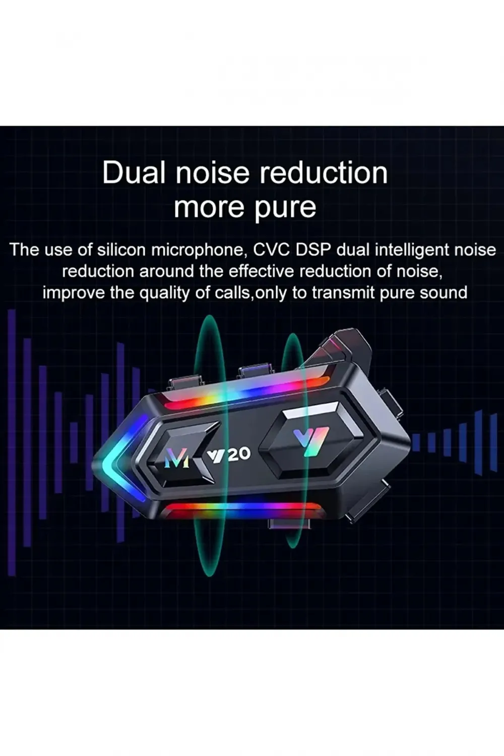 Y20 Motor Kurye Kask Kulaklık Rgb Modlu Bluetooth Motosiklet Kulaklık 5.3 Bluetooth Interkom