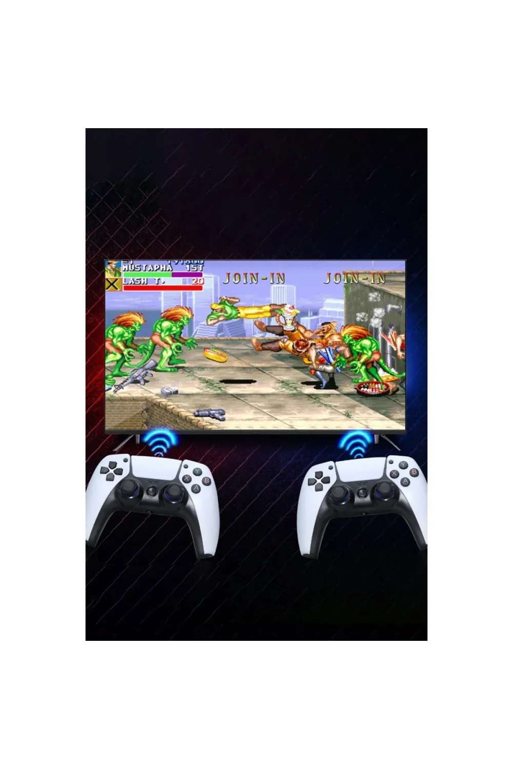 Y5 64gb Android Dual Pad 4k Game Stick - Beyaz