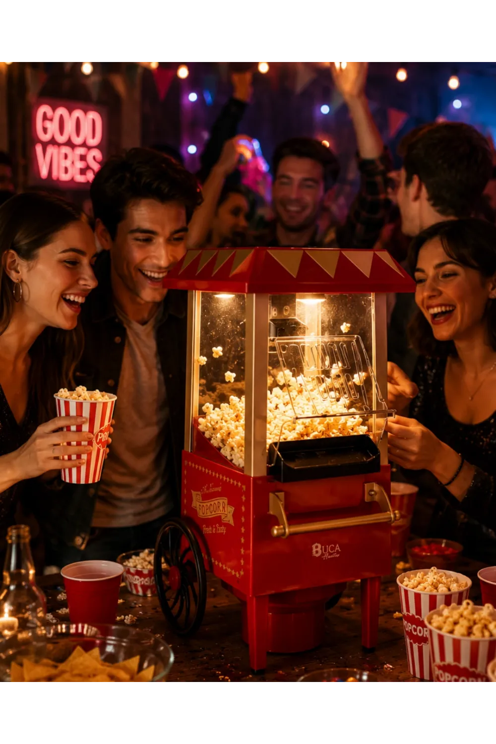 Yağsız Popcorn Makinesi Hızlı Sıcak Hava Mısır Patlatıcı Ev Tipi Kullanım
