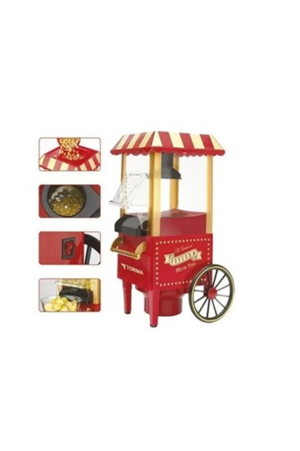 Yağsız Popcorn Makinesi Sıcak Hava İle Hızlı Patlatma