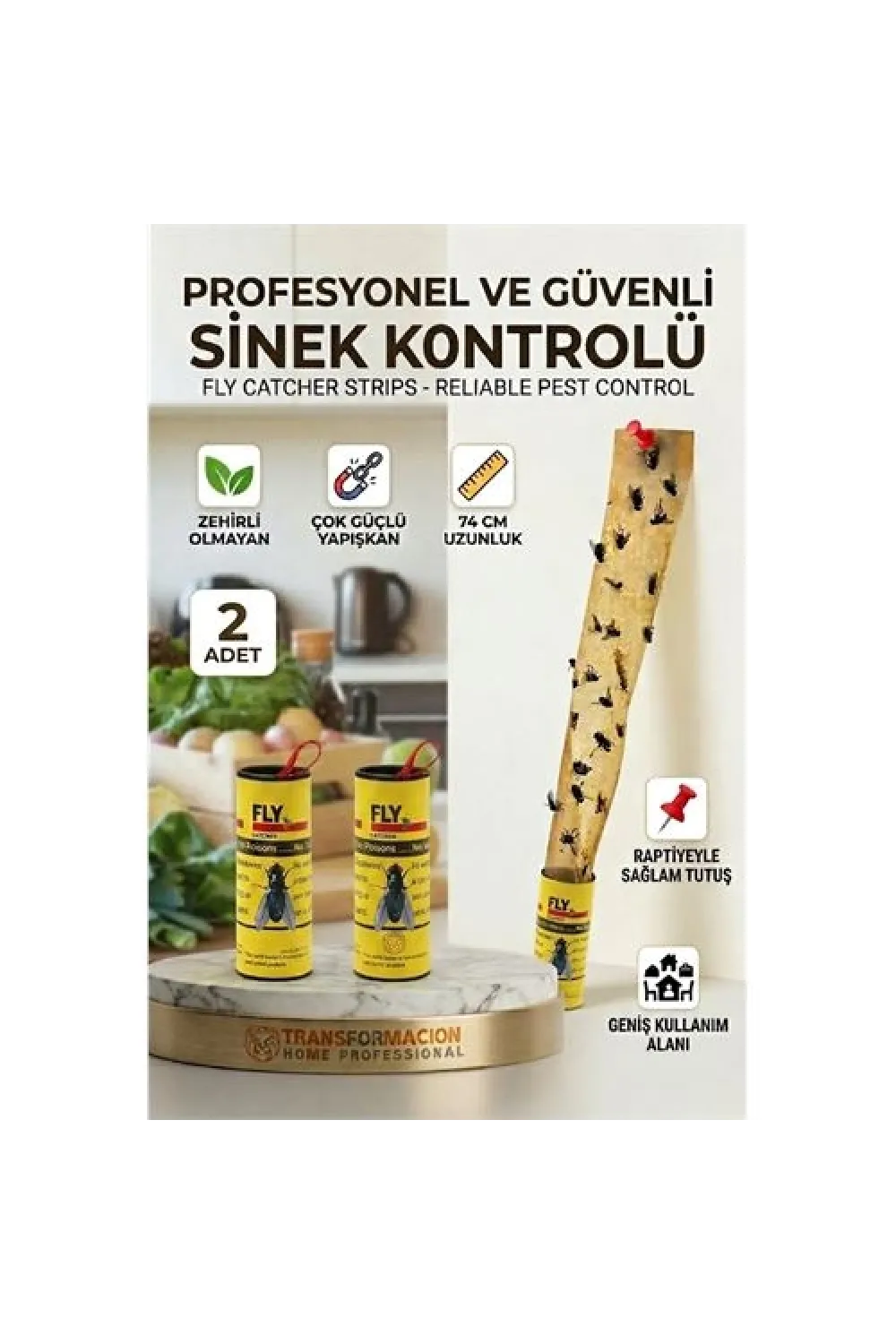 Yapışkanlı Sinek Şeridi Sinek Kapanı 2 ADET 716514