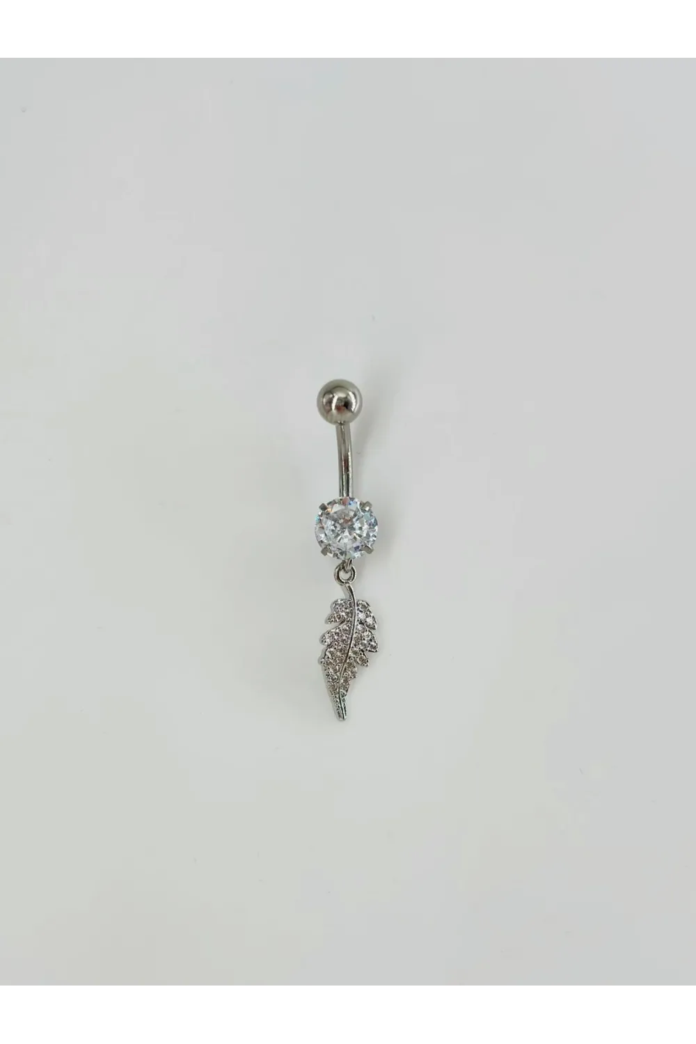 Yaprak Detaylı Sallantılı Göbek Piercing - Pg0111