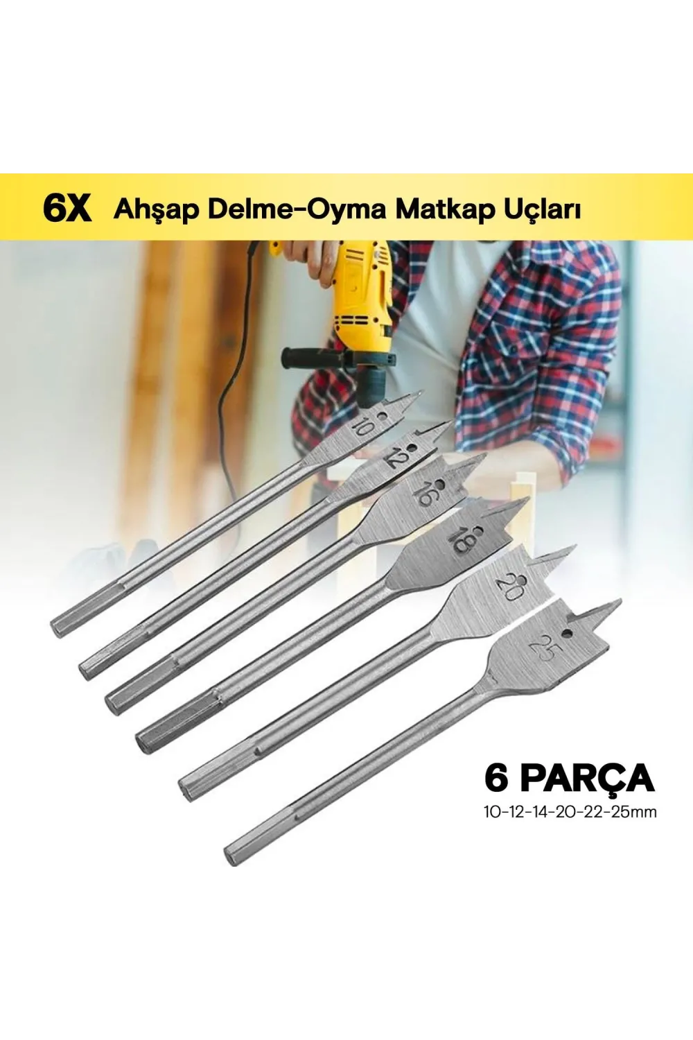 Yaprak Matkap Ucu Seti 6 Adet