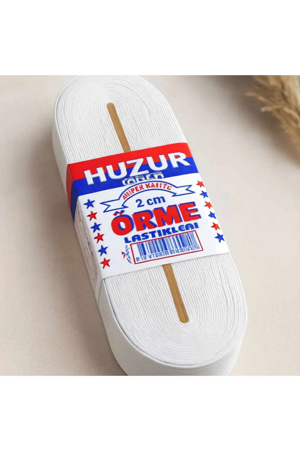 Yassı Geniş Paça Lastik 2 cm Beyaz - 10 m