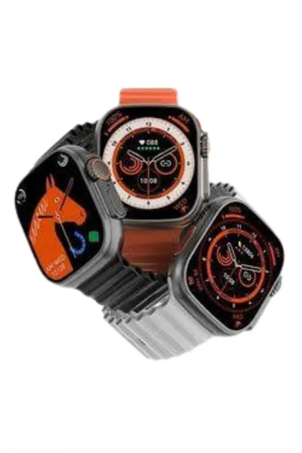 Yeni Model Akıllı Saat Ultra Smart Watch Gümüş Kasa 45mm Titreşim
