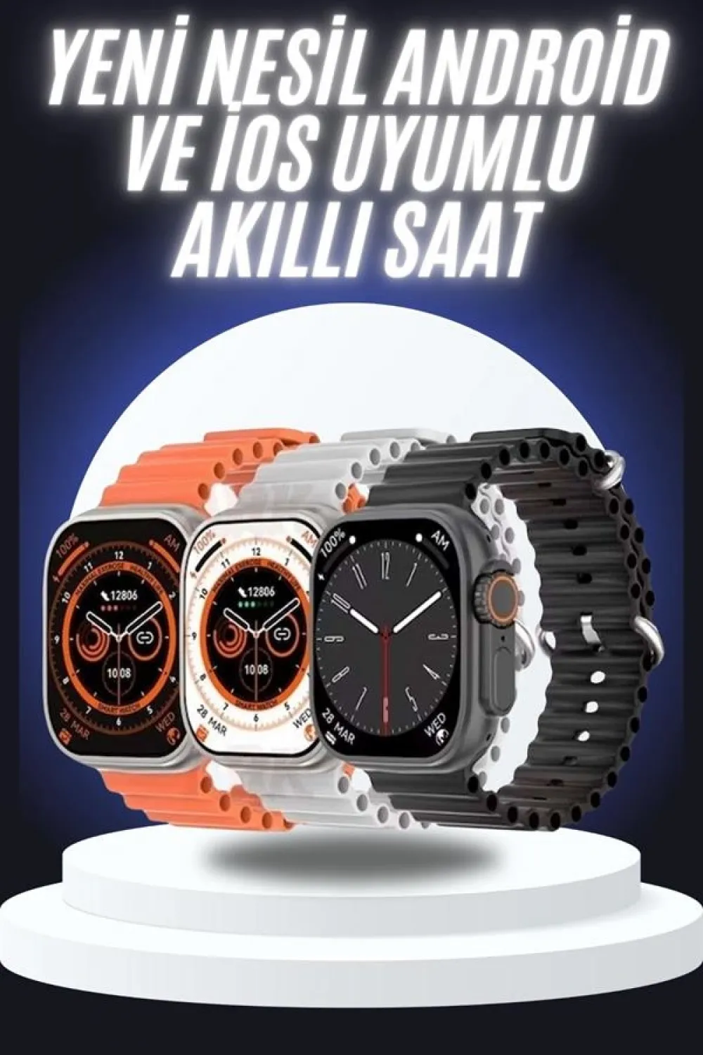 Yeni Nesil Akıllı Saat Çok Yönlü Titreşimli 49 Mm Android Ve İos Uyumlu