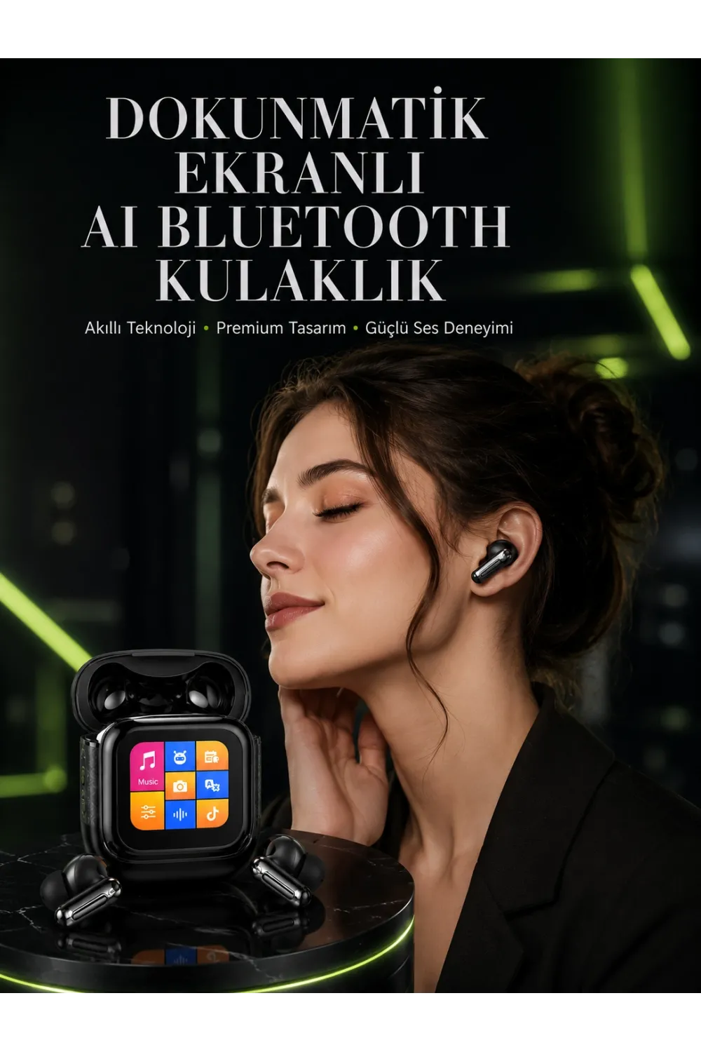 Yeni Nesil Aı Bluetooth Kulaklık Akıllı Dokunmatik Ekranlı