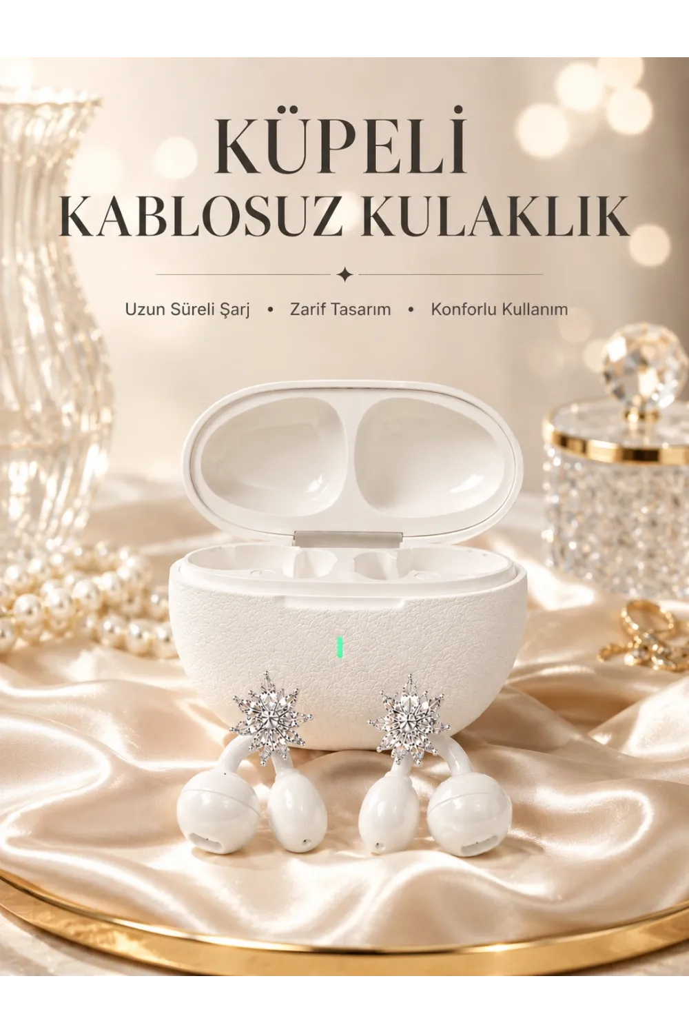 Yeni Nesil Küpeli Kablosuz Kulaklık Güçlü Bataryalı