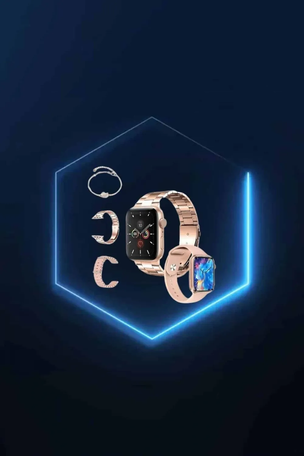 Yeni Nesil Pembe Dokunmatik Ekran Akıllı Saat Ve Oyuncu Kulaklığı Kablosuz Bluetooth Kulaklık