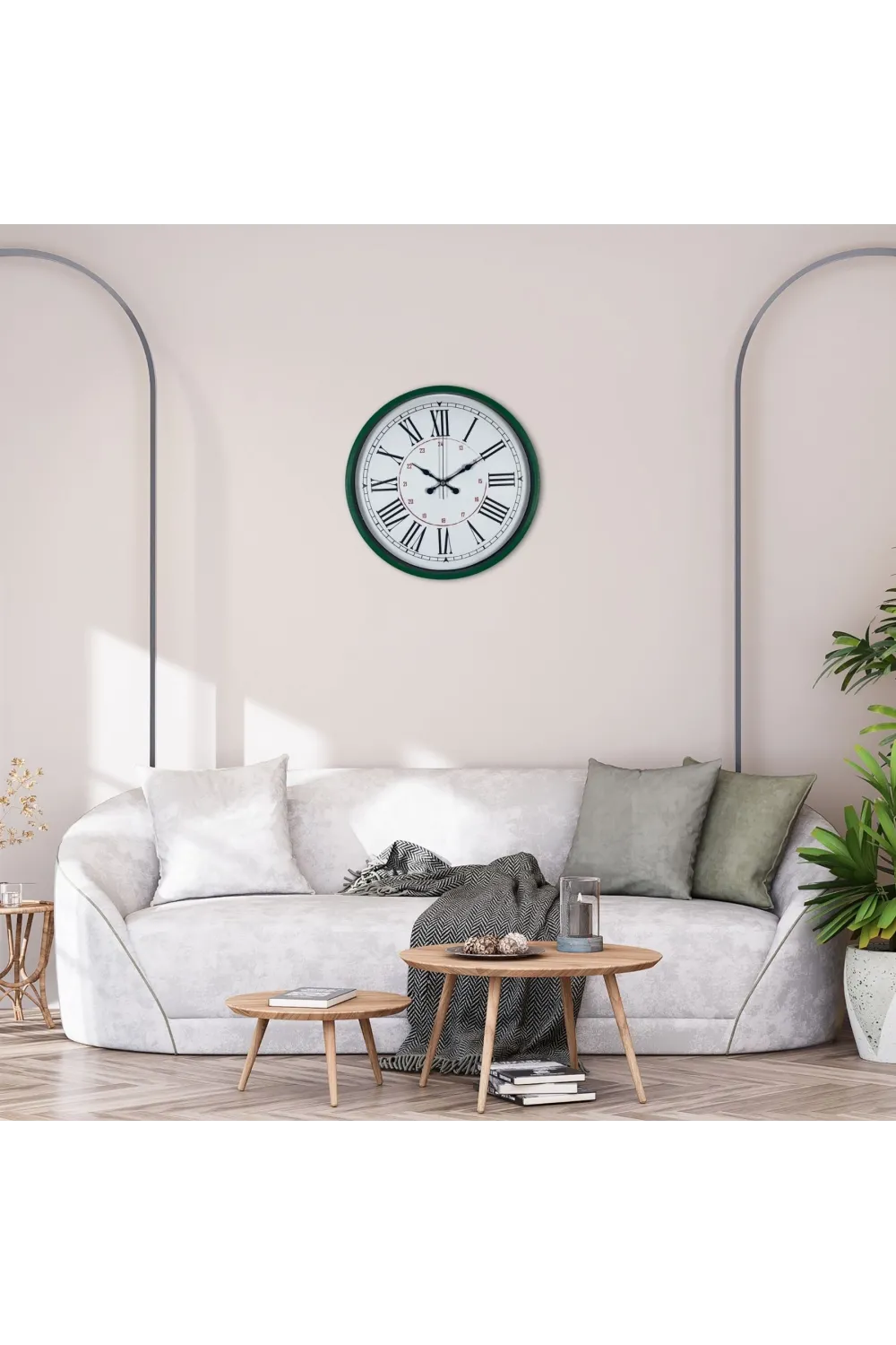Yeşil 36 Cm Modern Şık Duvar Saati