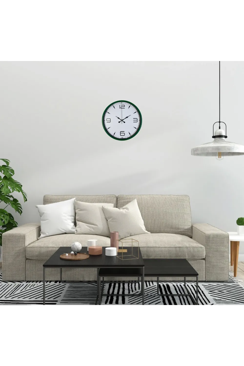 Yeşil Aura 36 Cm Standart Duvar Saati