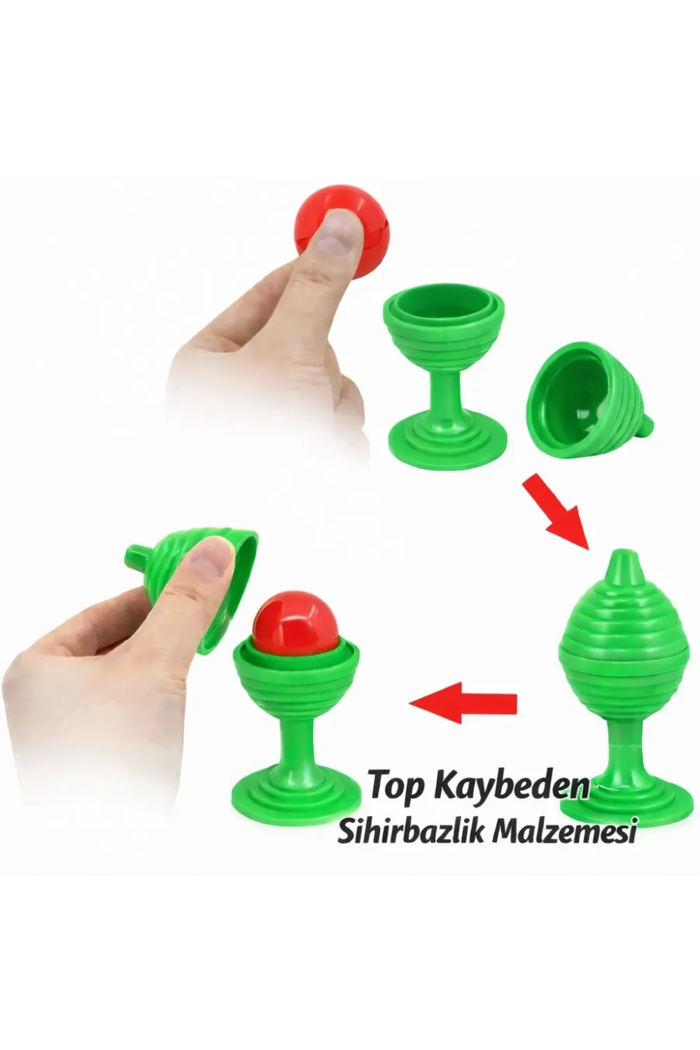Yeşil Renk Sihirli Kupa Top Kaybetme Oyunu 7 Cm