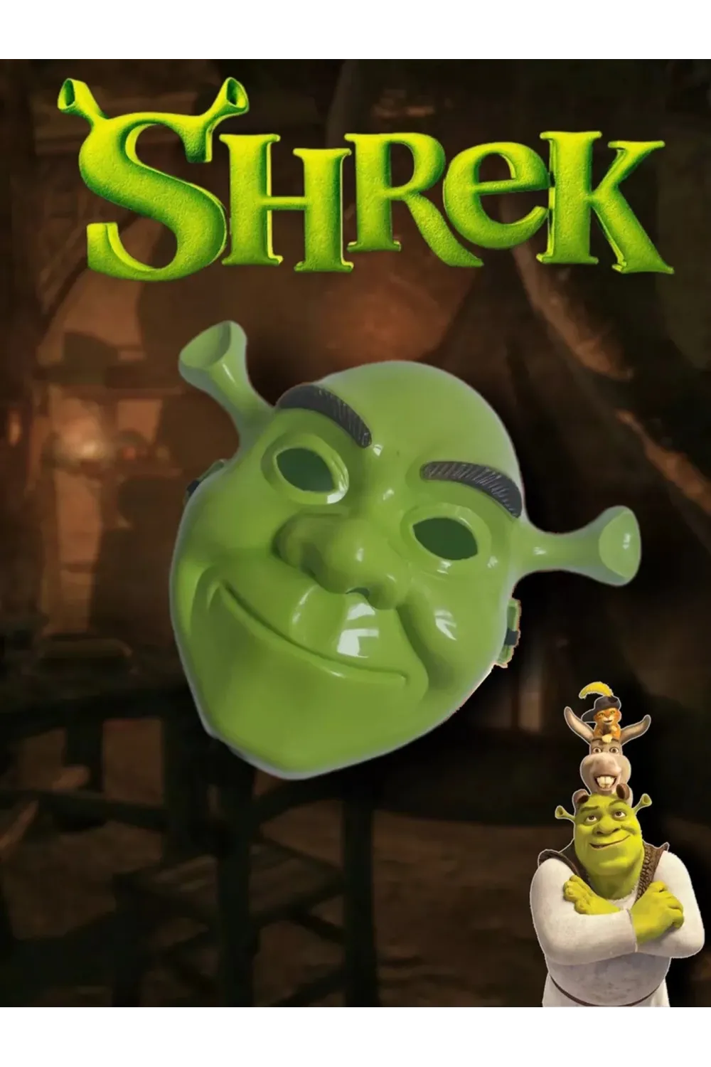 Yeşil Shrek Maskesi 21x25 Cm