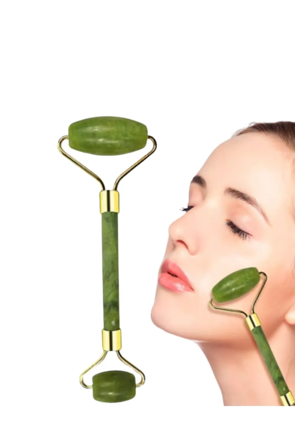 Yeşim Taşı Yüz Bakım Seti Çift Başlıklı Roller Ve Gua Sha