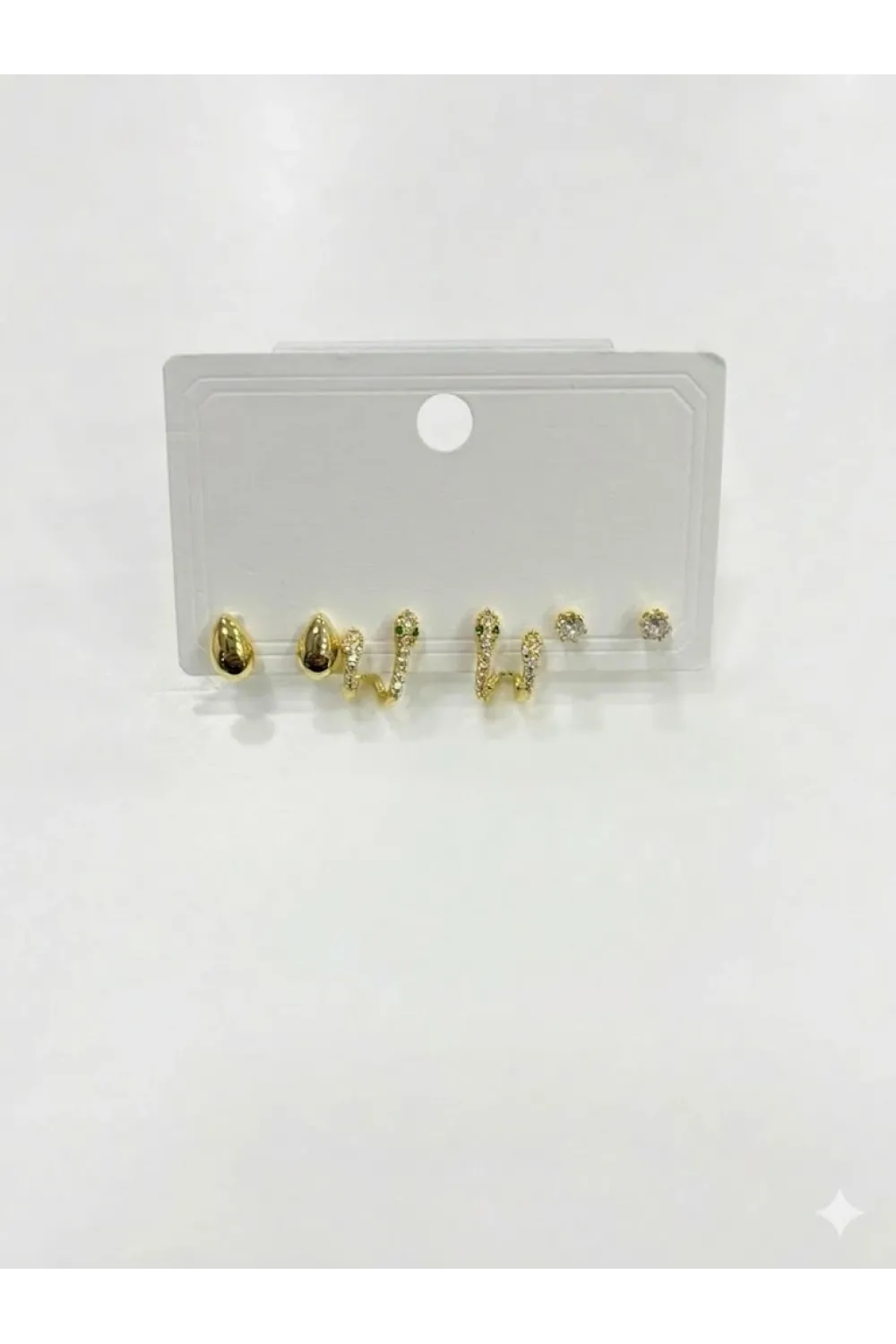 Yılan Detaylı Altılı Küpe - Kp00608
