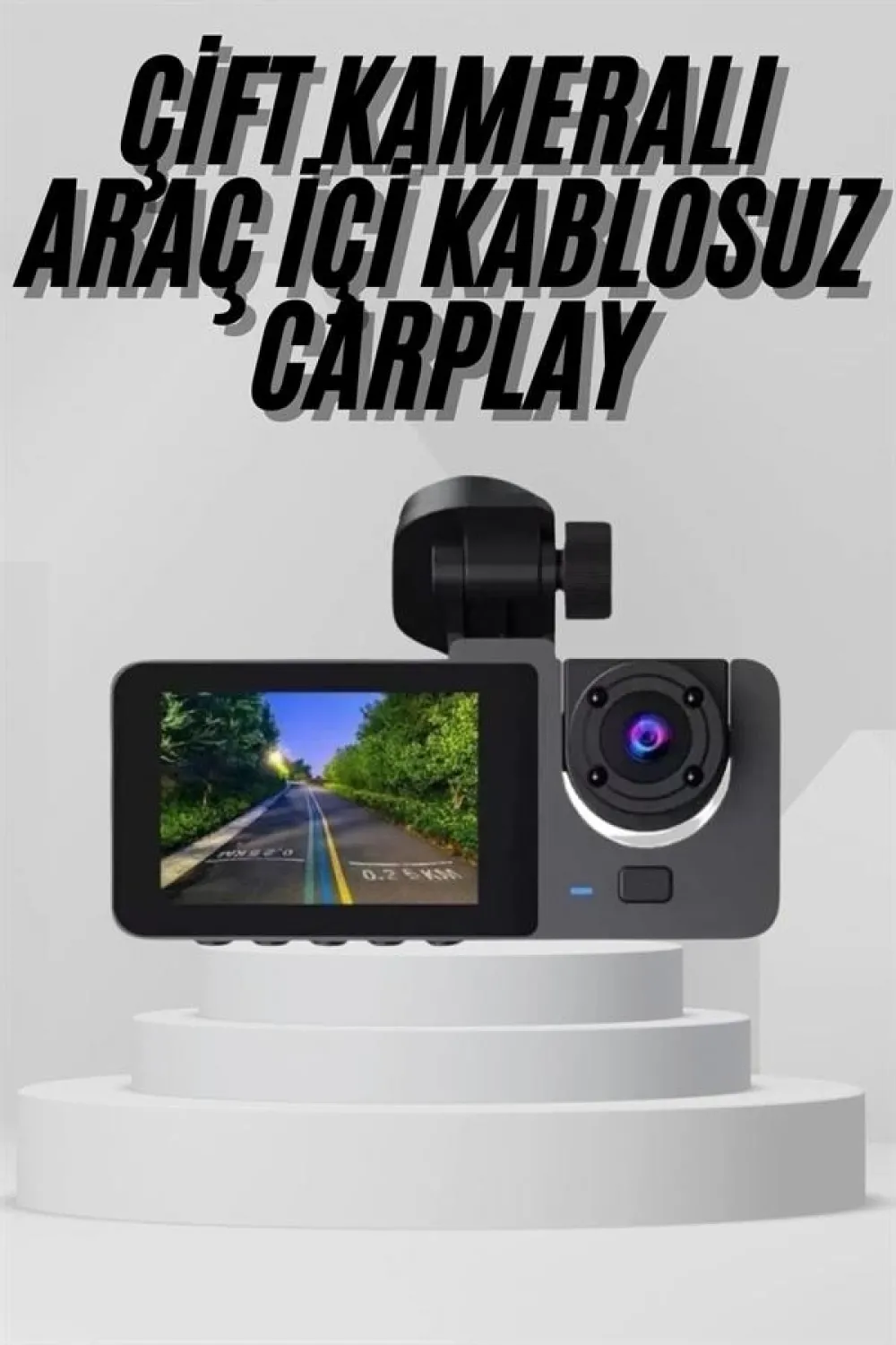Yol Kayıt Araç Kamerası Hd Dvr 3 Kameralı 2.0in Ekranlı Ön İç Arka