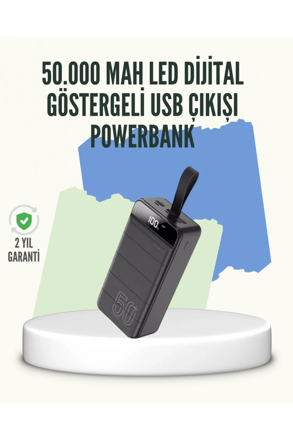 Yüksek Kapasiteli 50.000 Mah Powerbank – Type-c, Lightning Ve Micro Usb Uyumlu, Çoklu Cihaz Şarj Özellikli
