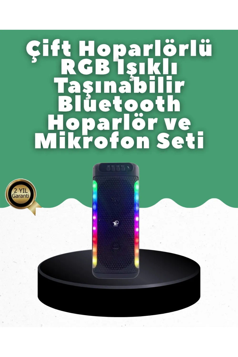 Yüksek Ses Güçlü Kablosuz Hoparlör  Karaoke Mikrofonlu