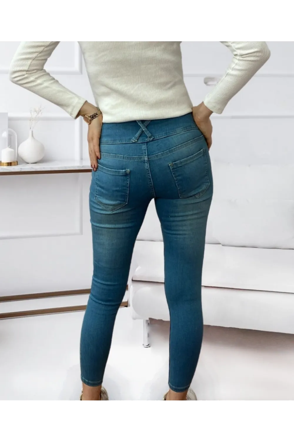 Yüksel Bel Likralı Kot Pantolon