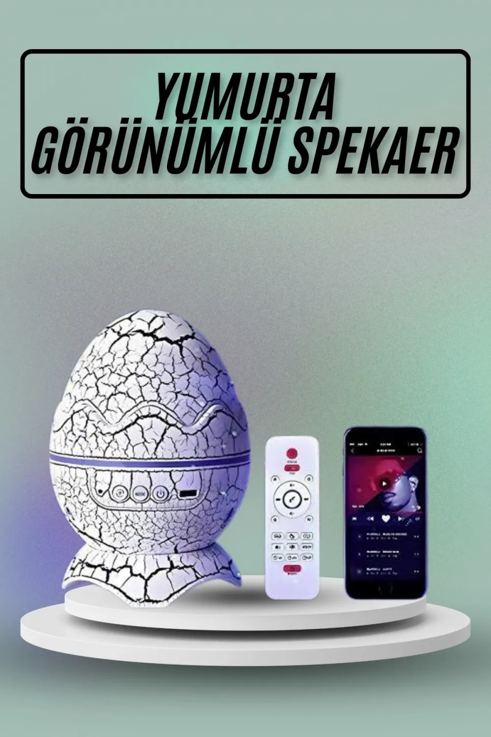 Yumurta Görünümlü Masa Ve Gece Lambası Renk Değiştirebilen Projektör