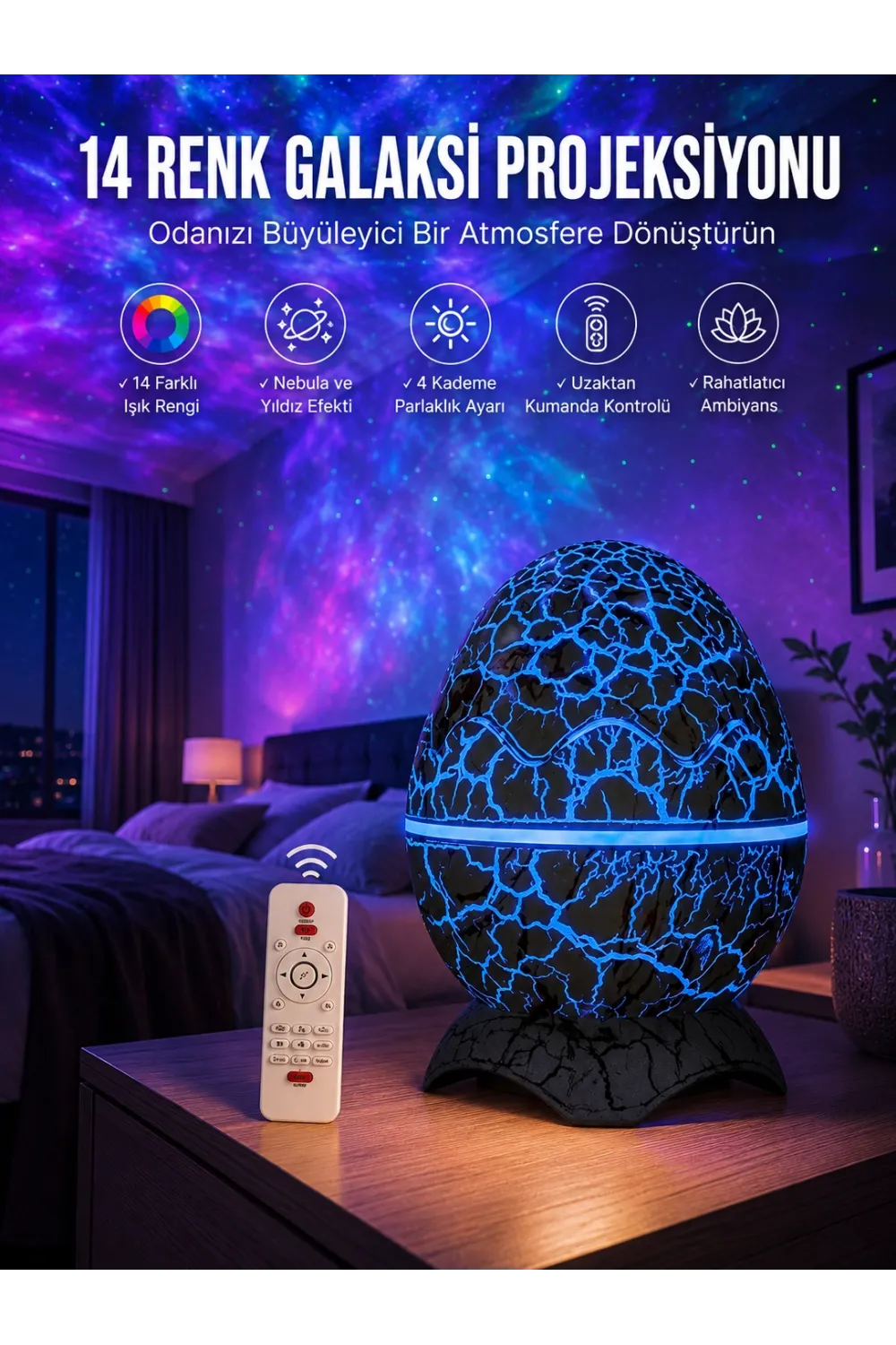 Yumurta Şeklinde Su Dalgalı Bluetooth Speaker Lamba Renkli Şarjlı Yeni Nesil