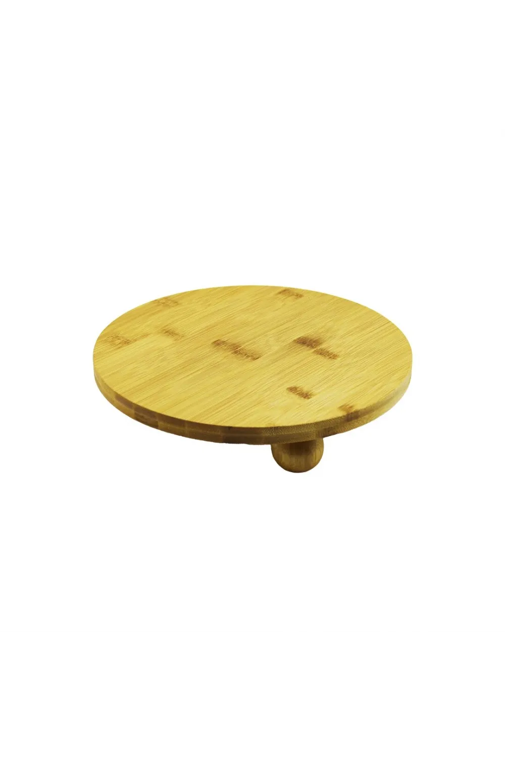 Yuvarlak 24.5cm 3 Mini Top Ayaklı Ahşap Bambu Sunum Tepsisi - Mini Sofra